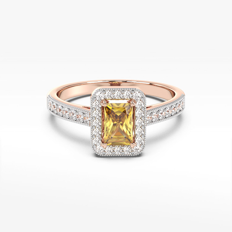Pierścionek z różowego złota z cytrynem - próba 585 0,82CT PV-293CC