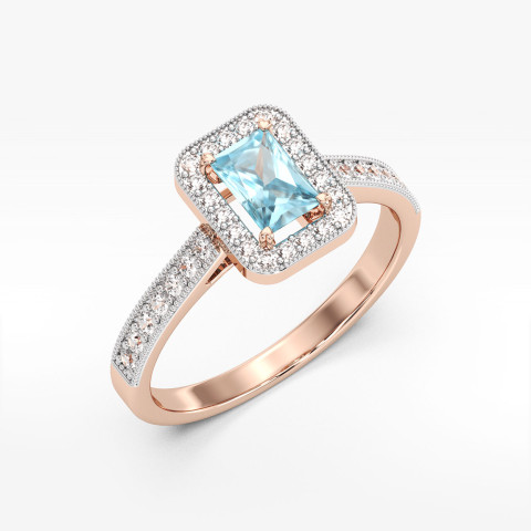 Pierścionek z różowego złota z topazem Swiss - próba 585 0,87CT PV-293CT