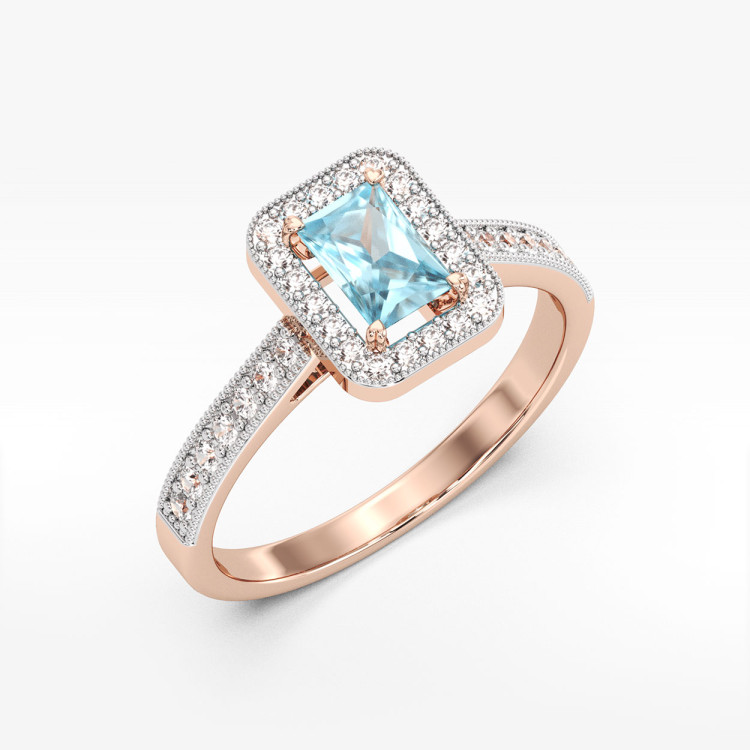 Pierścionek z różowego złota z topazem Swiss - próba 585 0,87CT PV-293CT