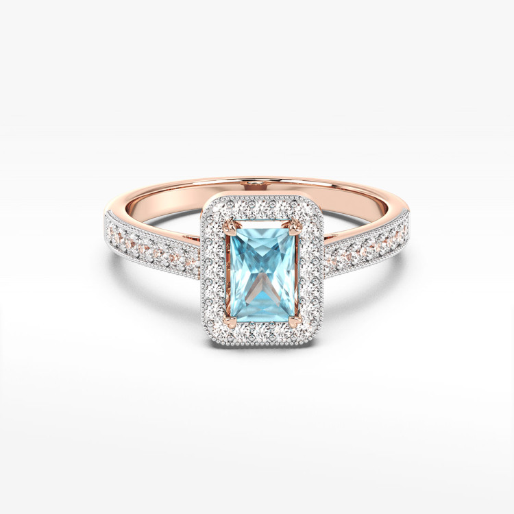 Pierścionek z różowego złota z topazem Swiss - próba 585 0,87CT PV-293CT