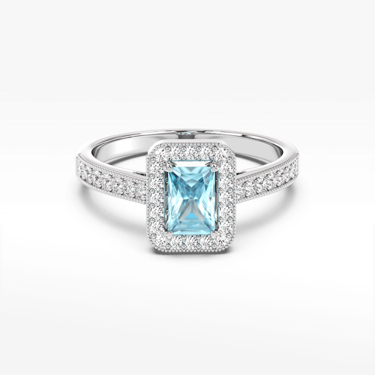 Pierścionek z białego złota z topazem Swiss - próba 585 0,87CT PV-293BT
