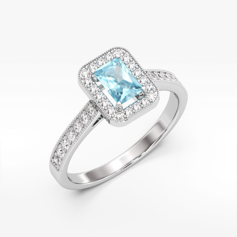 Pierścionek z białego złota z topazem Swiss - próba 585 0,87CT PV-293BT