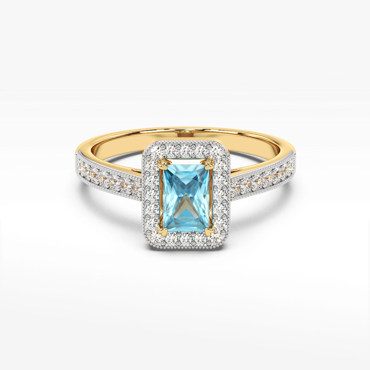 Pierścionek z żółtego złota z topazem Swiss - próba 585 0,87CT PV-293AT