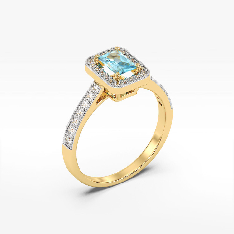 Pierścionek z żółtego złota z topazem Swiss - próba 585 0,87CT PV-293AT