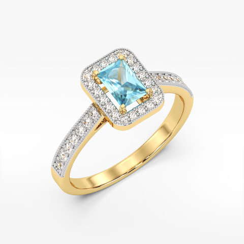 Pierścionek z żółtego złota z topazem Swiss - próba 585 0,87CT PV-293AT