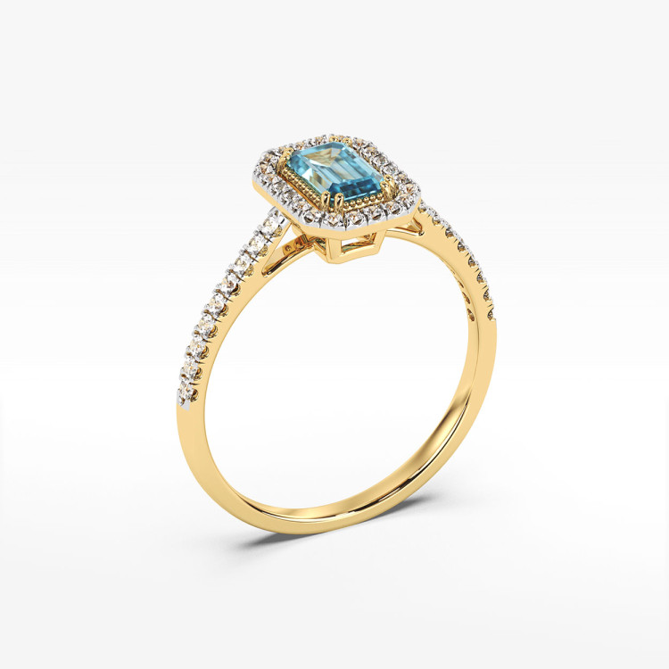 Pierścionek z żółtego złota z topazem Swiss - próba 585 0,84CT PV-203AT