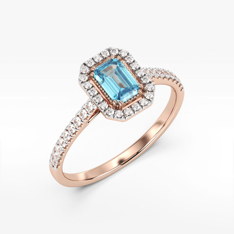 Pierścionek z różowego złota z topazem Swiss - próba 585 0,84CT PV-203CT