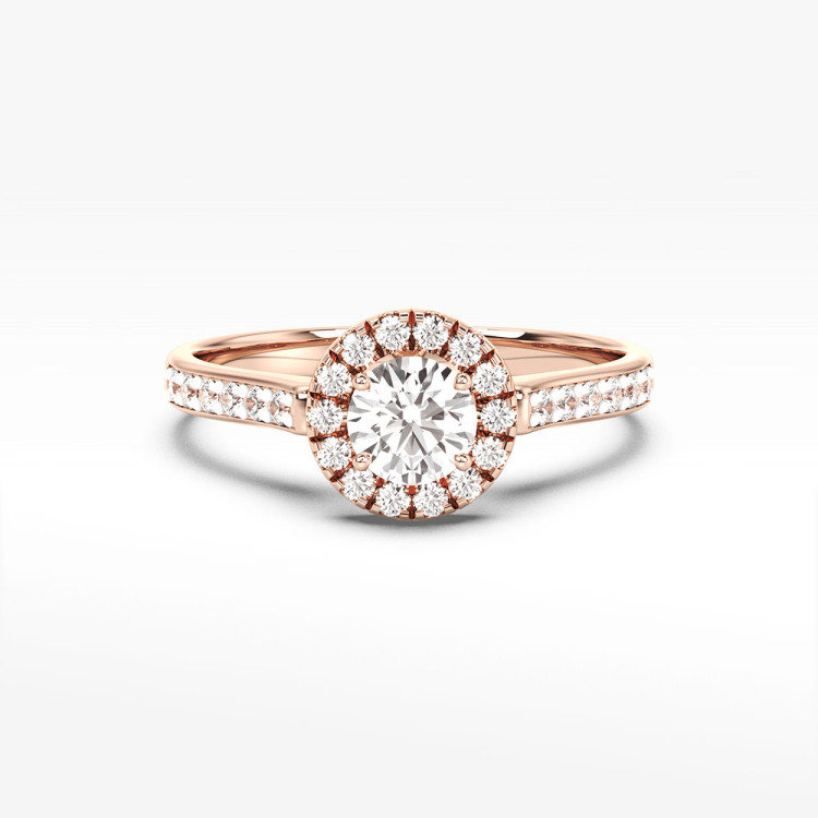 Pierścionek z różowego złota z diamentami  - próba 585 0,64CT PV-288C