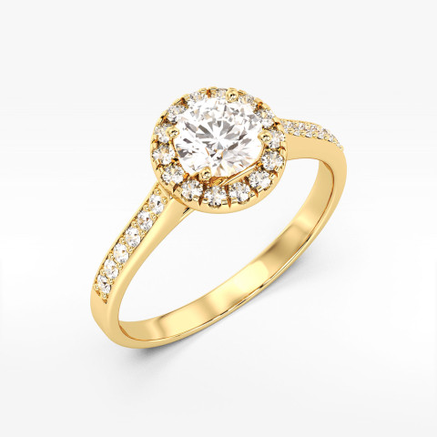 Pierścionek z żółtego złota z diamentami  - próba 585 1,08CT PV-290A