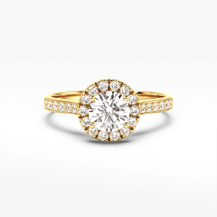 Pierścionek z żółtego złota z diamentami  - próba 585 1,08CT PV-290A