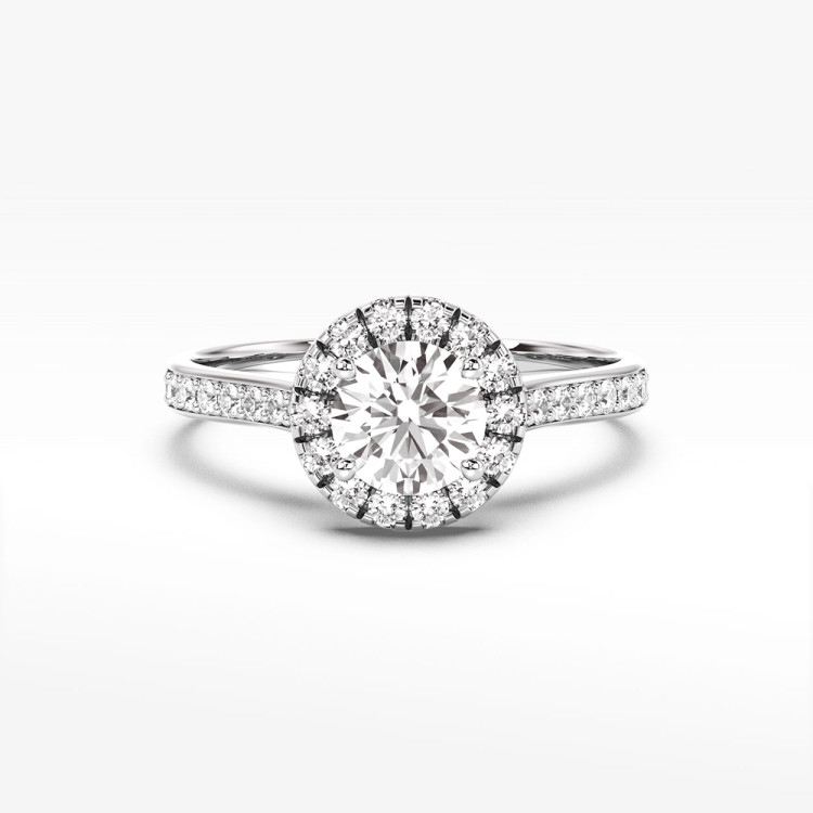 Pierścionek z białego złota z diamentami  - próba 585 1,08CT PV-290B