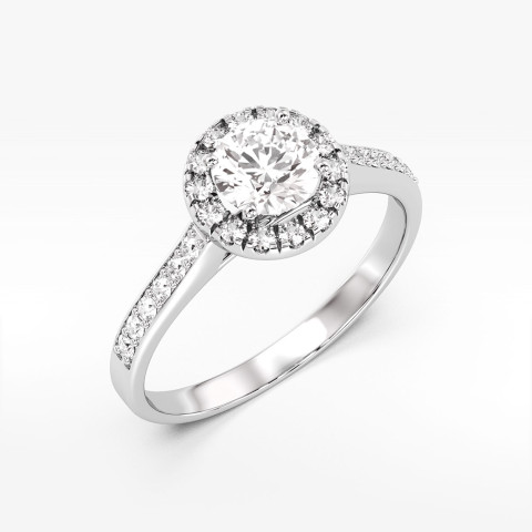 Pierścionek z białego złota z diamentami  - próba 585 1,08CT PV-290B