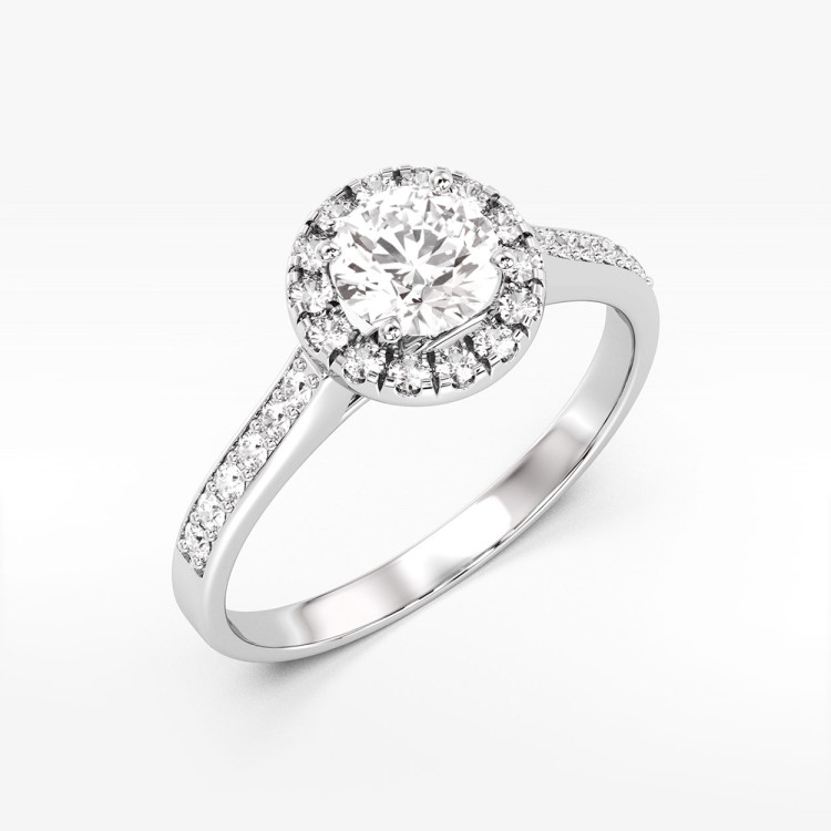 Pierścionek z białego złota z diamentami  - próba 585 1,08CT PV-290B