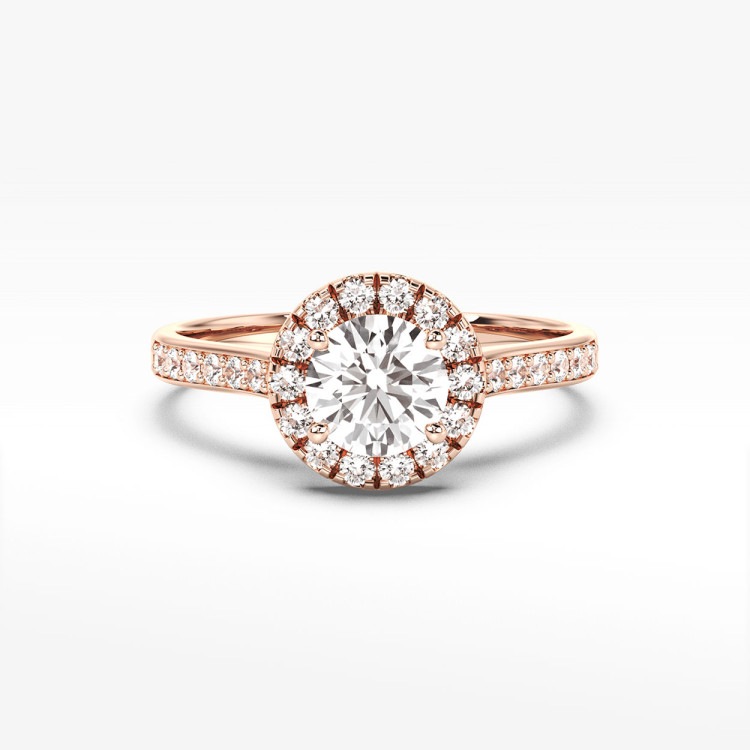 Pierścionek z różowego złota z diamentami  - próba 585 1,08CT PV-290C