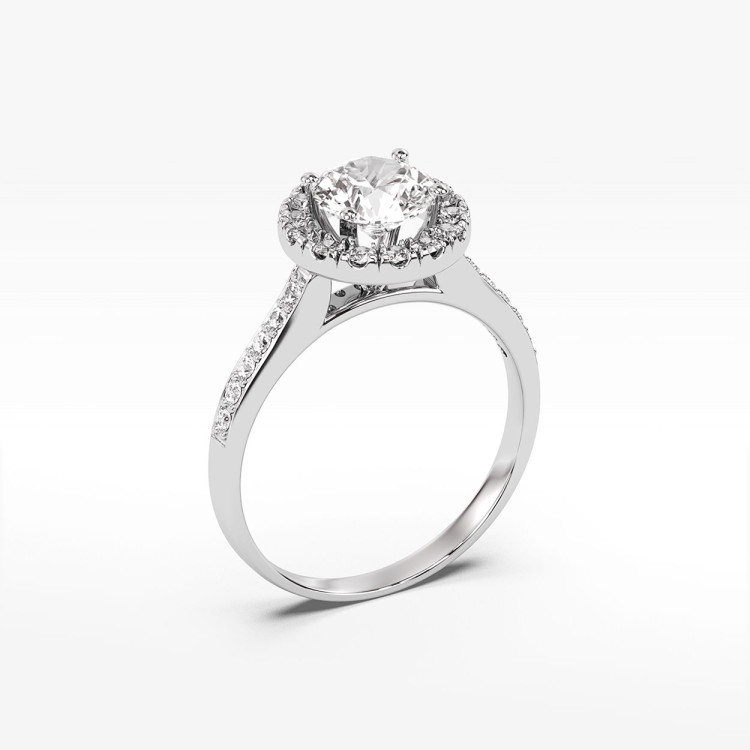 Pierścionek z białego złota z diamentami  - próba 585 1,38CT PV-291B