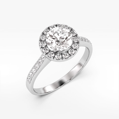 Pierścionek z białego złota z diamentami  - próba 585 1,38CT PV-291B