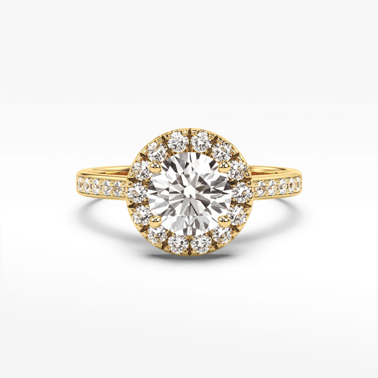 Pierścionek z żółtego złota z diamentami  - próba 585 1,38CT PV-291A