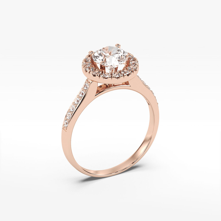 Pierścionek z różowego złota z diamentami  - próba 585 1,38CT PV-291C