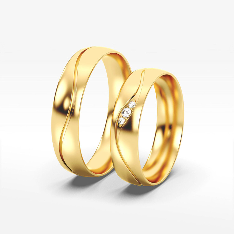 Obrączki ślubne z żółtego złota 5mm półokrągłe