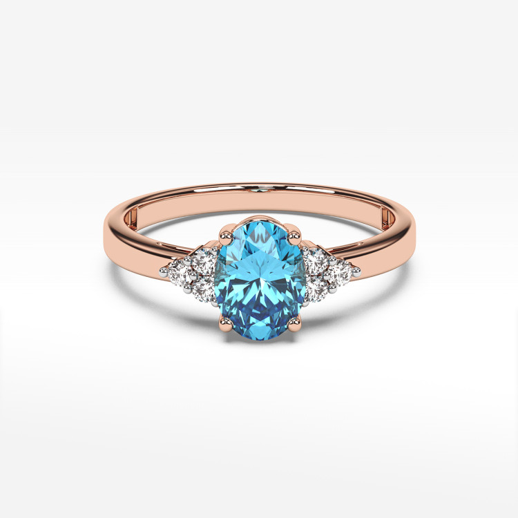 Pierścionek z różowego złota z tanzanitem - próba 585 0,752CT PV-064CT