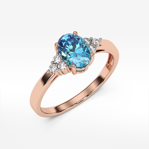 Pierścionek z różowego złota z tanzanitem - próba 585 0,752CT PV-064CT
