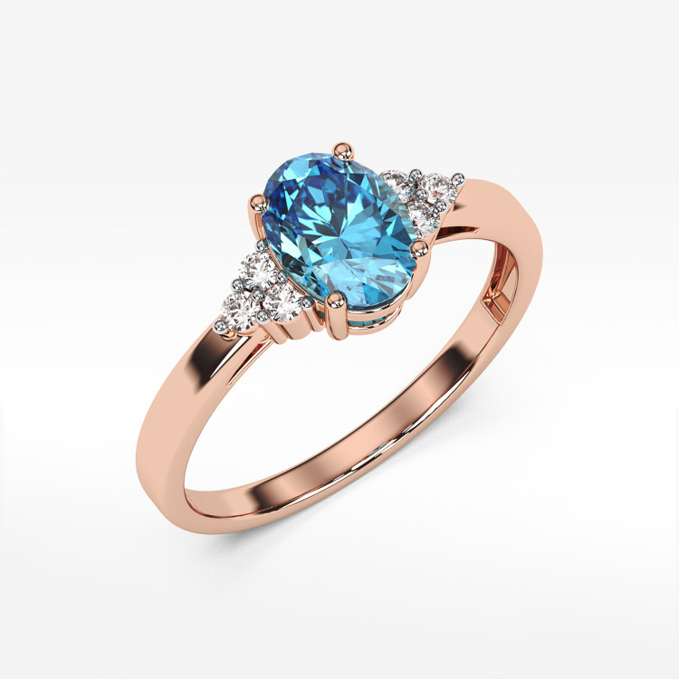 Pierścionek z różowego złota z tanzanitem - próba 585 0,752CT PV-064CT