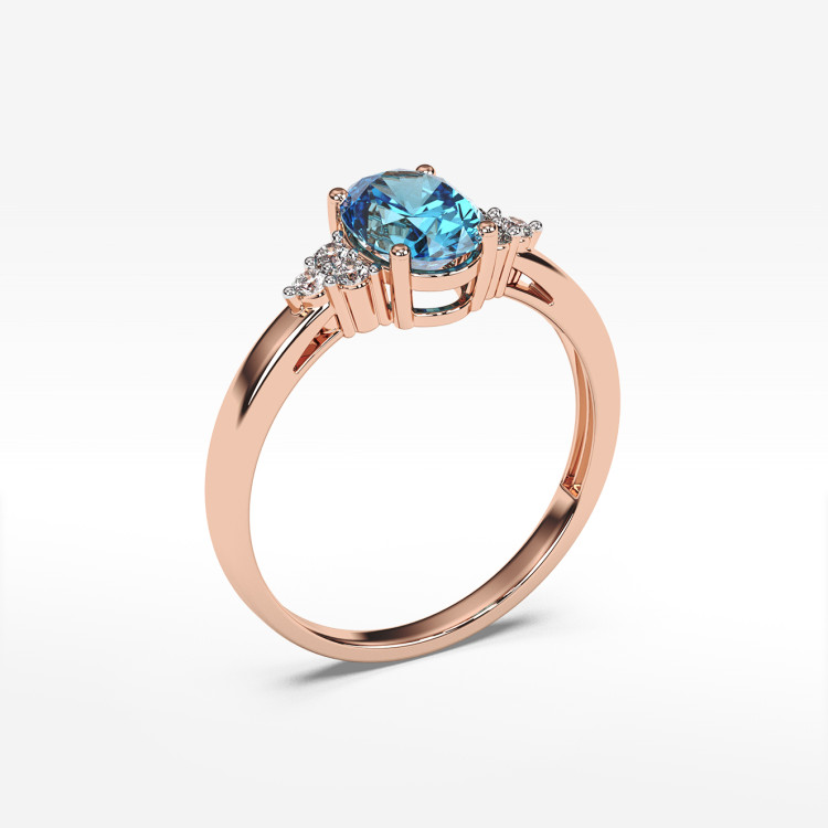Pierścionek z różowego złota z tanzanitem - próba 585 0,752CT PV-064CT