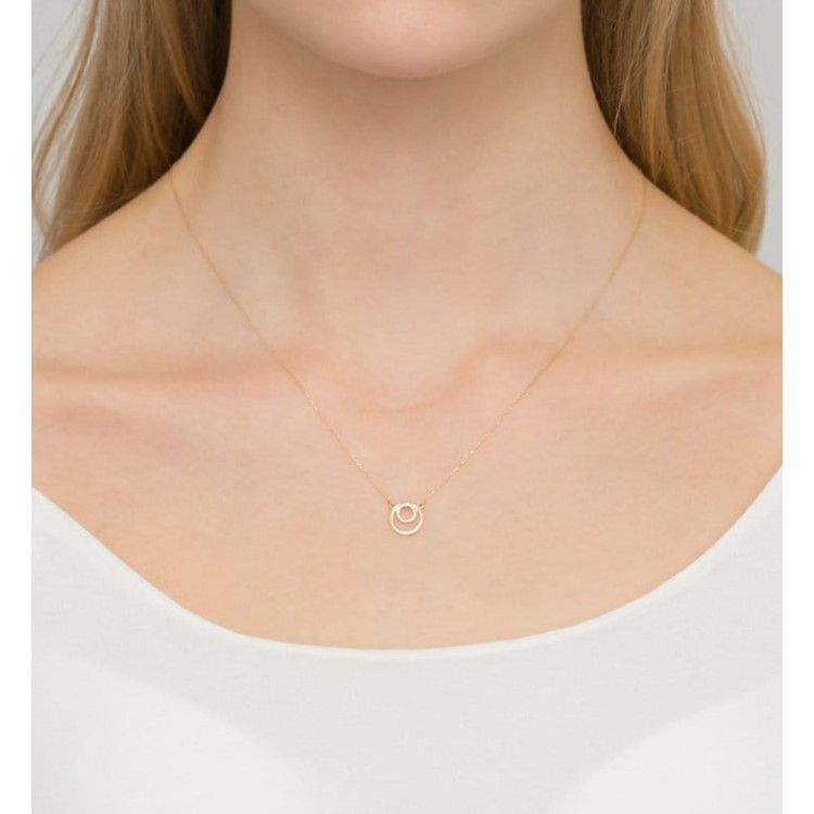 Naszyjnik z białego złota z diamentami - próba 585 0,015CT C-033B