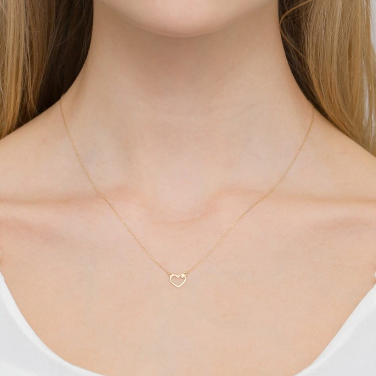 Naszyjnik z żółtego złota z diamentem - próba 585 0,005CT C-034A