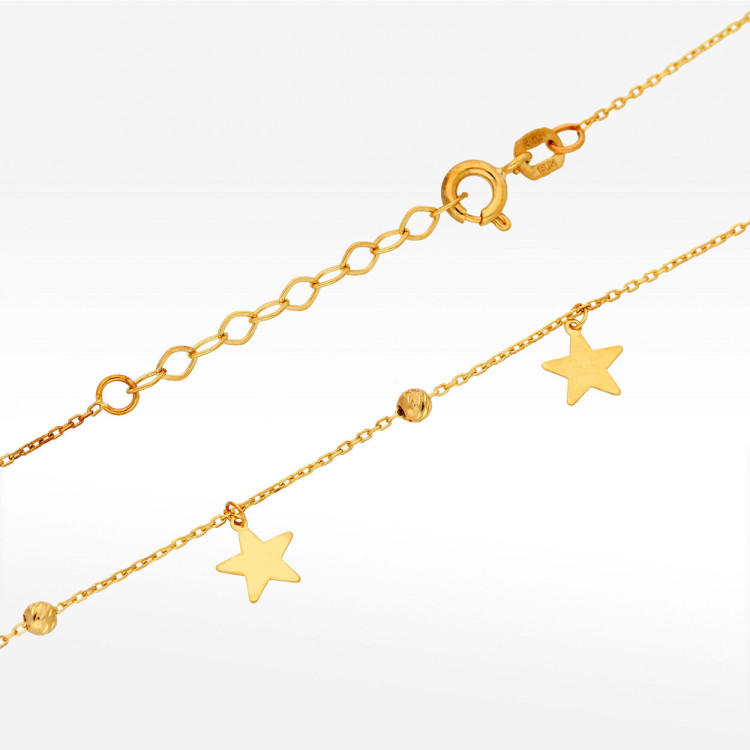 Naszyjnik ze złota 42-45cm z gwiazdkami
