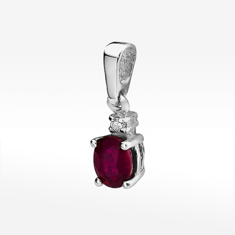 Zawieszka z białego złota z rubinem - próba 585 0,615CT Z-001BR