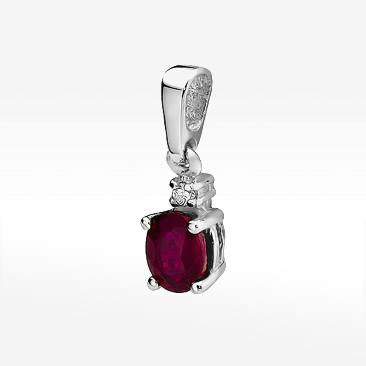 Zawieszka z białego złota z rubinem - próba 585 0,615CT Z-001BR