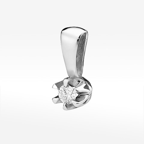 Zawieszka z białego złota z diamentem - próba 585 0,10CT Z-032B 0.10 ct
