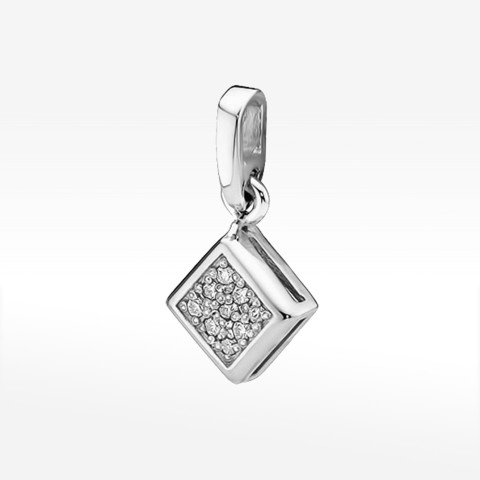 Zawieszka z białego złota z diamentami  - próba 585 0,045CT Z-036B