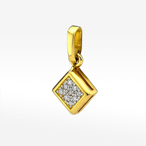 Zawieszka z żółtego złota z diamentami  - próba 585 0,045CT Z-036A