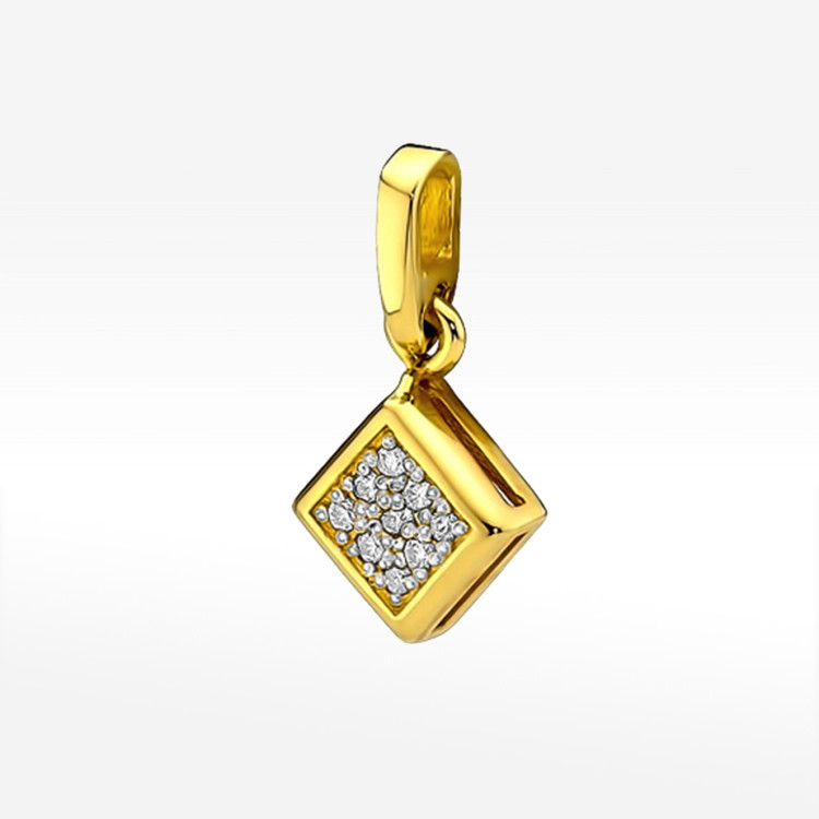 Zawieszka z żółtego złota z diamentami  - próba 585 0,045CT Z-036A