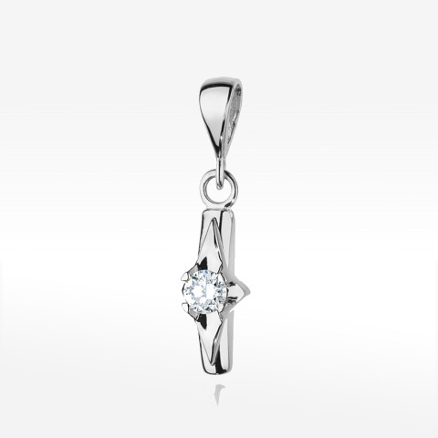 Zawieszka z białego złota z diamentem - próba 585 0,10CT Z-088 0,10ct