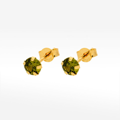 Kolczyki ze złota z zieloną cyrkonią