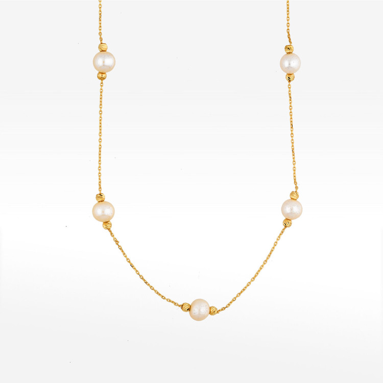 Naszyjnik ze złota 42-45cm perły