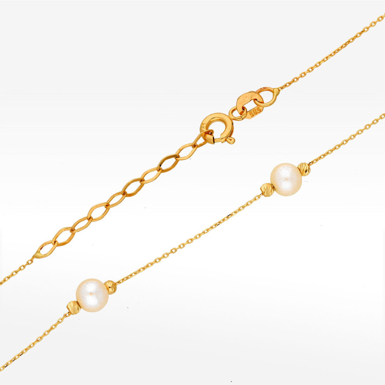 Naszyjnik ze złota 42-45cm perły