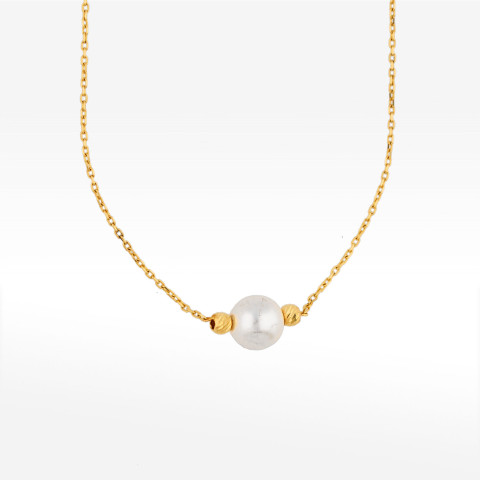 Naszyjnik ze złota 45-48cm z perłami