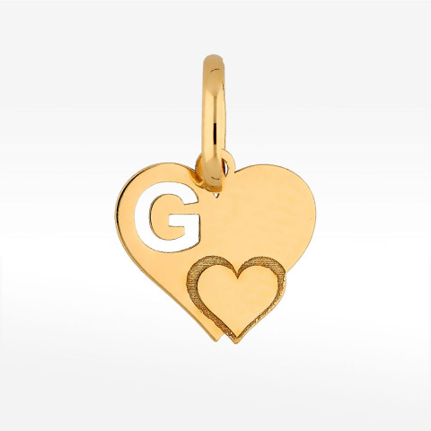 Zawieszka ze złota serce z literą G