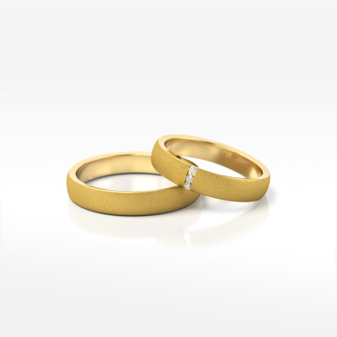 Obrączki ślubne z żółtego złota 4mm półokrągłe