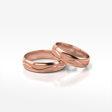 Obrączki ślubne z różowego złota 5mm półokrągłe