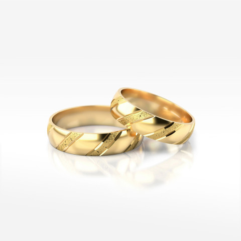 Obrączki ślubne z żółtego złota 5mm półokrągłe