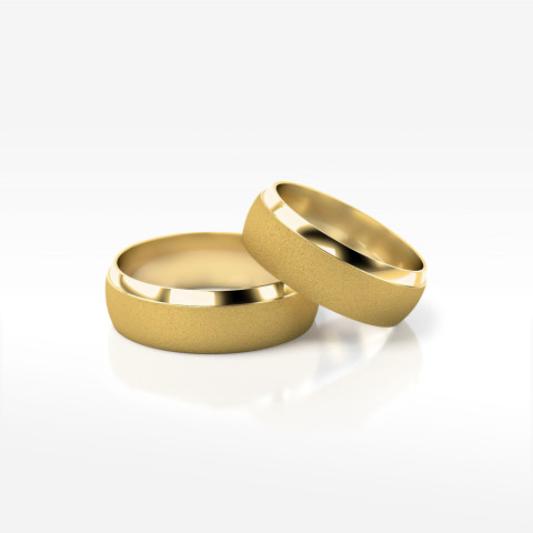 Obrączki ślubne z żółtego złota 6.5mm półokrągłe