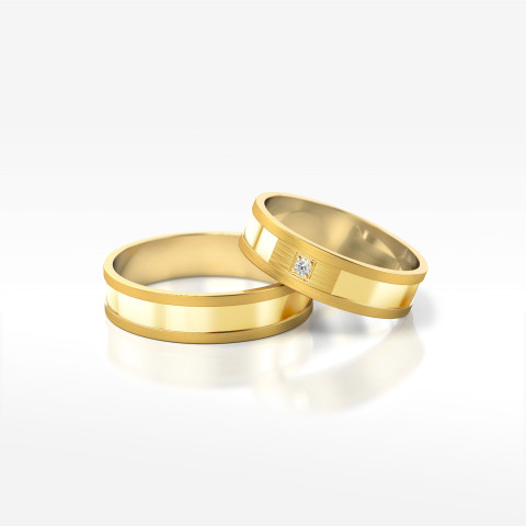 Obrączki ślubne z żółtego złota 5mm płaskie