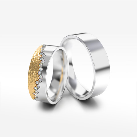 Obrączki ślubne z dwukolorowego złota 6mm