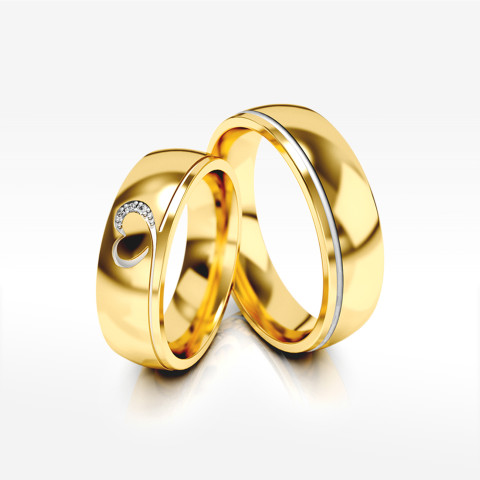 Obrączki ślubne z dwukolorowego złota 5.5mm