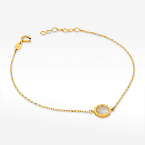 Bransoletka ze złota 18cm z masą perłową